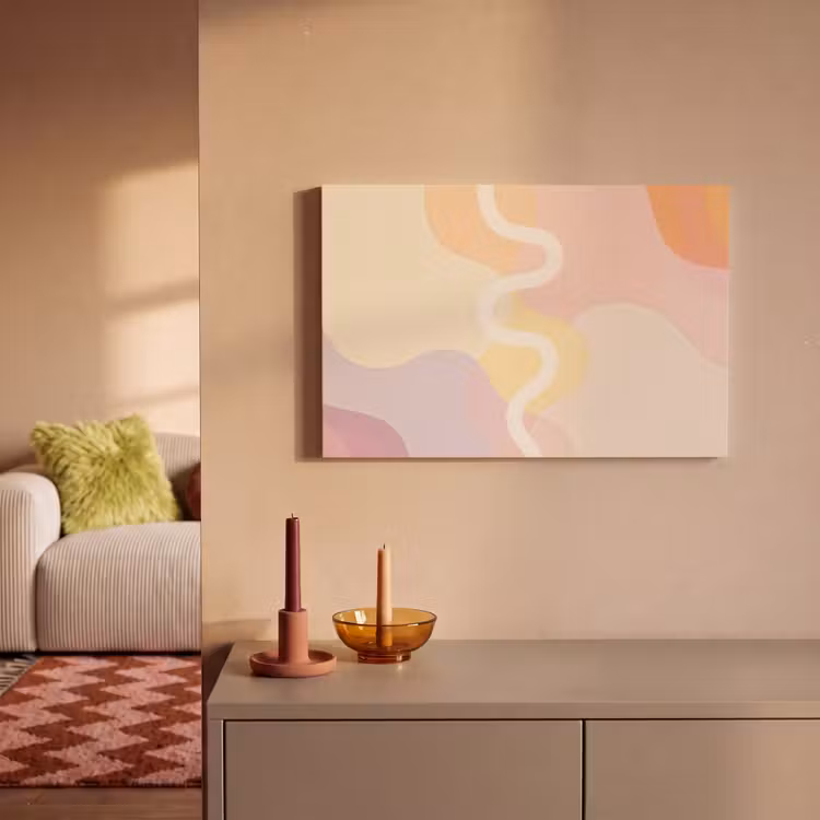 Golvende vormen - Abstract - pastel canvas 2cm klein -sfeer1