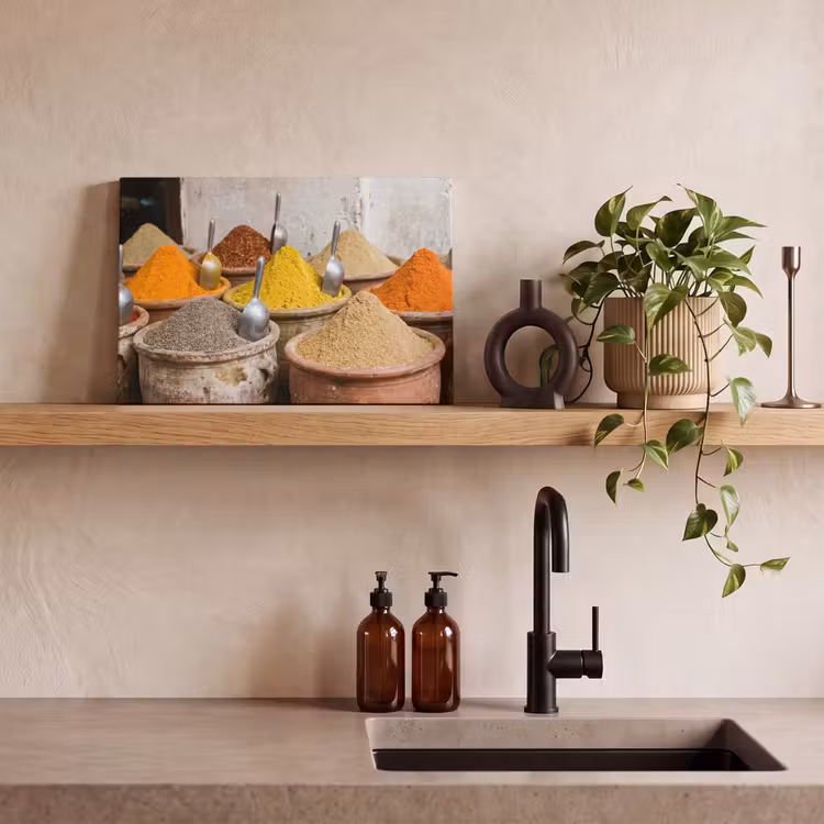 Leinwandbild - Gewürze – Gläser – Orientalisch - Kruiden - Potten - Oosters canvas 2cm klein