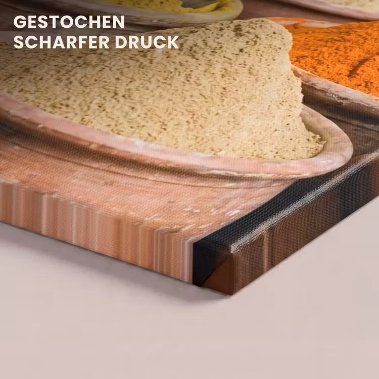 Leinwandbild - Gewürze – Gläser – Orientalisch - Kruiden - Potten - Oosters canvas 2cm klein