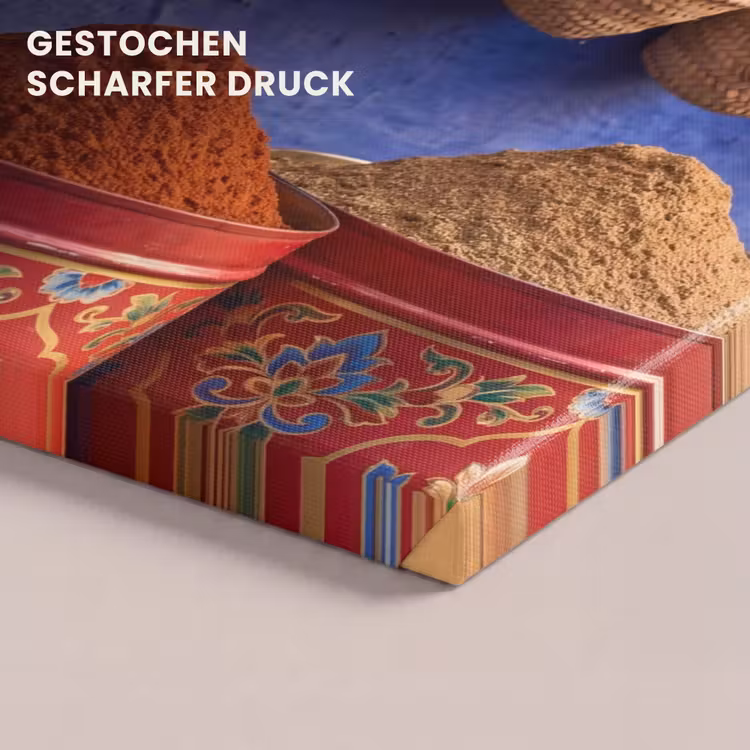 Leinwandbild - Gewürze – Körbe – Markt - Kruiden - Manden - Markt canvas 2cm klein