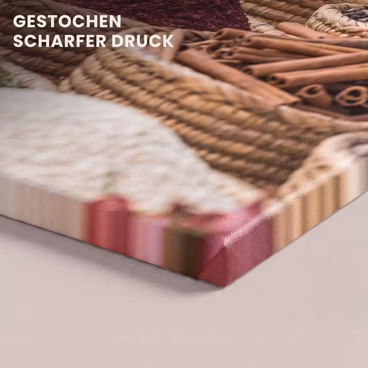 Leinwandbild - Gewürze – Körbe – Orientalisch - Kruiden - Manden - Oosters canvas 2cm klein