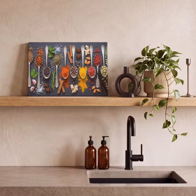 Kruiden - Lepels - Culinair - Kleurrijk - Sfeervol canvas 2cm klein -sfeer3