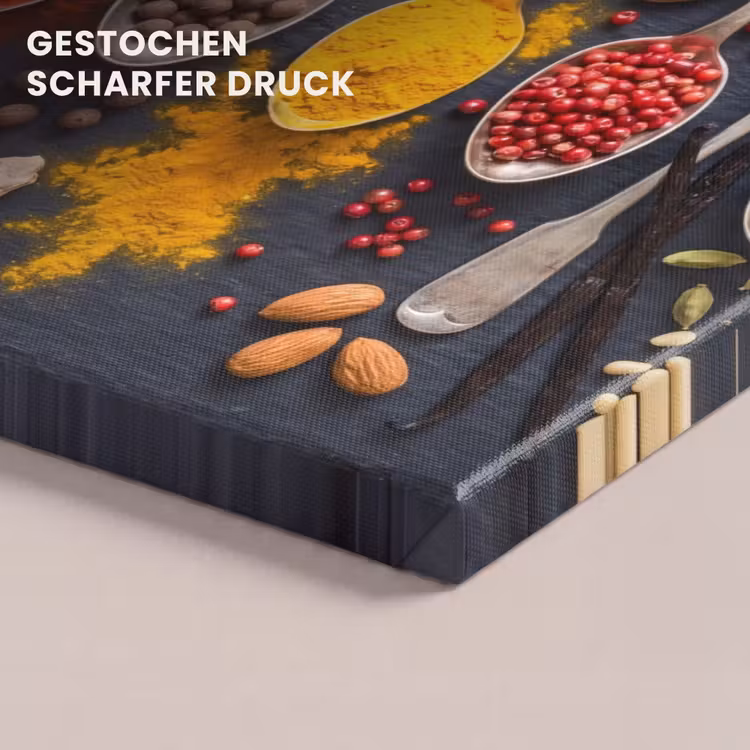 Kruiden - Lepels - Culinair - Kleurrijk - Sfeervol canvas 2cm klein -closeup_print_DE