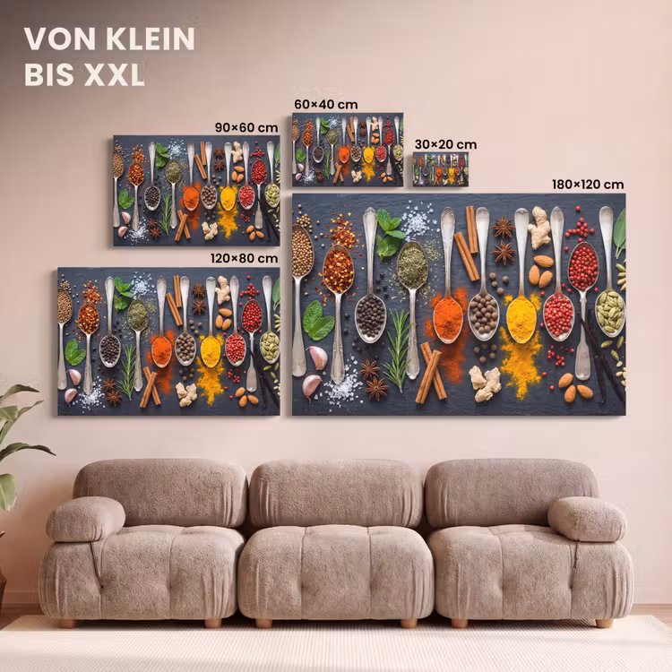 Kruiden - Lepels - Culinair - Kleurrijk - Sfeervol canvas 2cm klein -Xsfeer8_DE