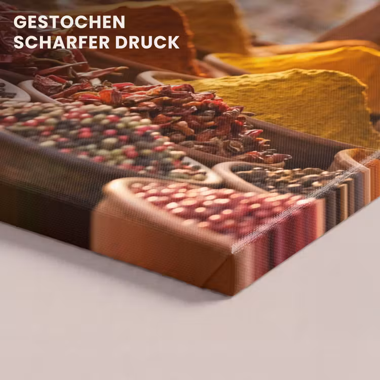 Leinwandbild - Gewürze – Markt – Bunt - Specerijen - Markt - Kleurrijk canvas 2cm klein