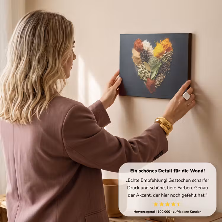 Specerijen - Mix - Hartvorm - Zwart canvas 2cm klein -sfeer3