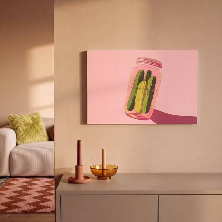 Augurken - Pot - Schaduw - Roze canvas 2cm klein -sfeer1