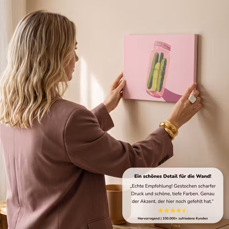 Augurken - Pot - Schaduw - Roze canvas 2cm klein -sfeer3