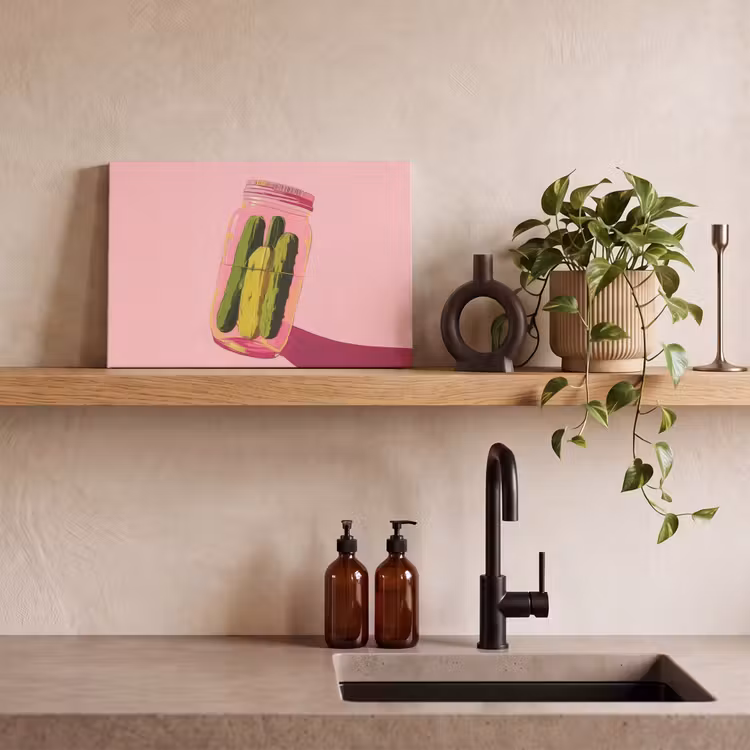 Augurken - Pot - Schaduw - Roze canvas 2cm klein -sfeer6