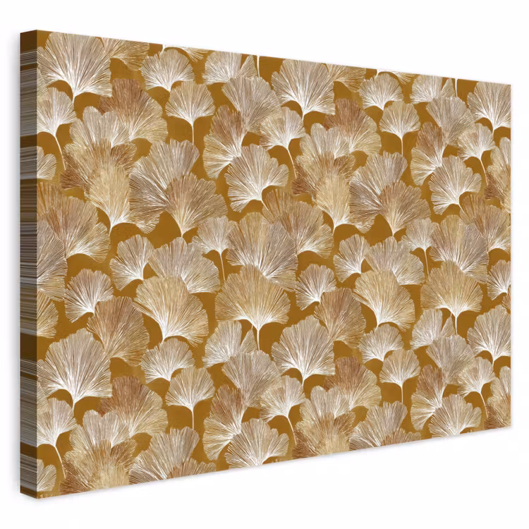 Ginkgo - Bladeren - Goud canvas 2cm klein 34 -3d
