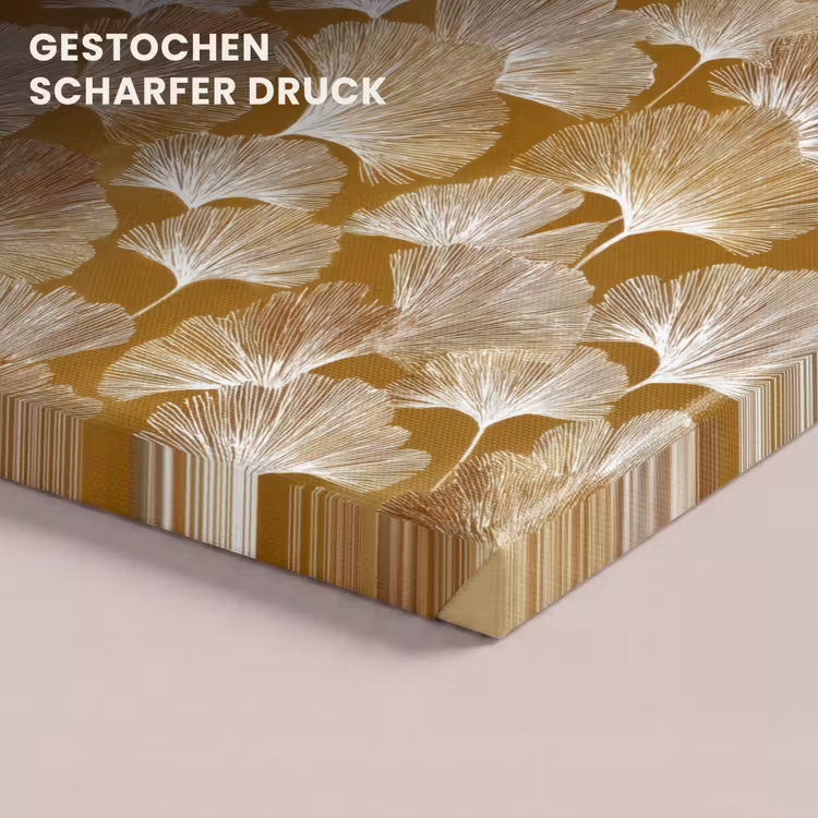 Ginkgo - Bladeren - Goud canvas 2cm klein 34 -closeup_print_DE