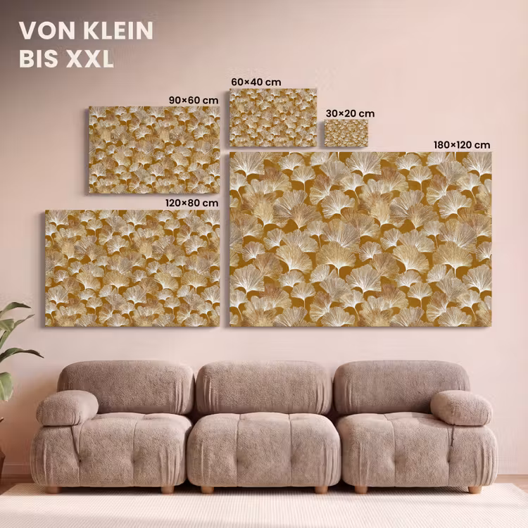 Ginkgo - Bladeren - Goud canvas 2cm klein 34 -Xsfeer8_DE