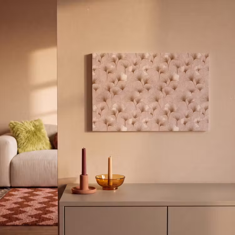 Ginkgo - Patroon - Roze canvas 2cm klein 34 -sfeer1