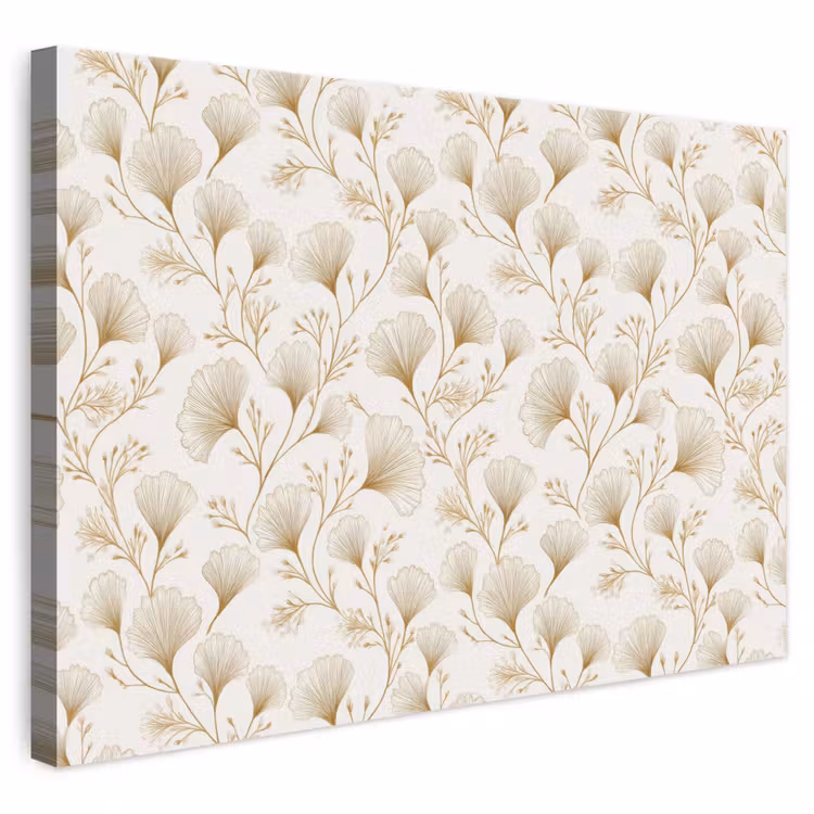 Ginkgo - Takken - Goud canvas 2cm klein 34 -3d
