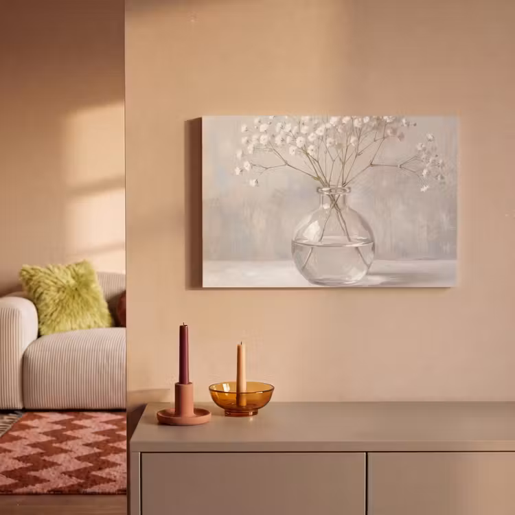 Gipskruid - Vaas - Wit canvas 2cm klein -sfeer1