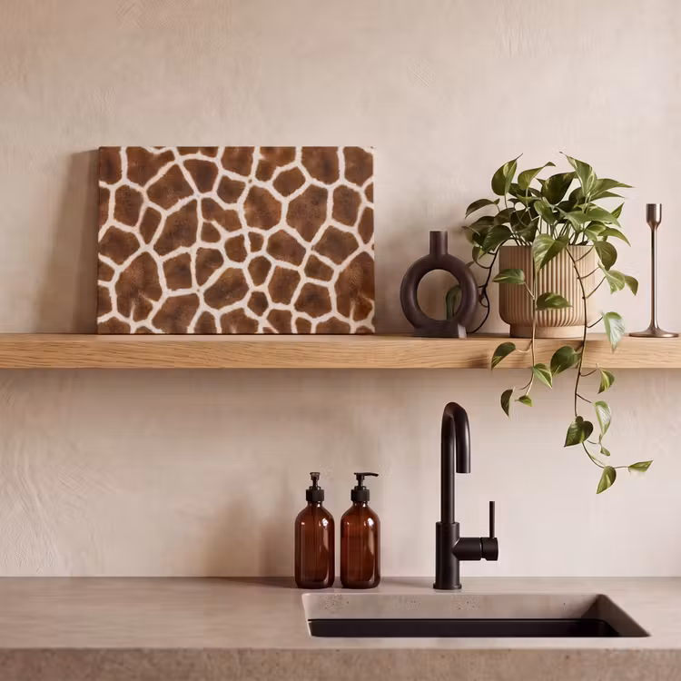 Giraf - Vacht - Klassiek - Bruin canvas 2cm klein -closeup_print_DE