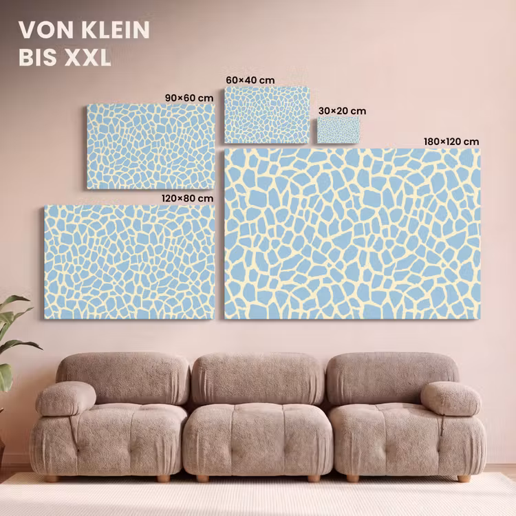 Giraf - Modern - Blauw canvas 2cm klein 34 -Xsfeer8_DE