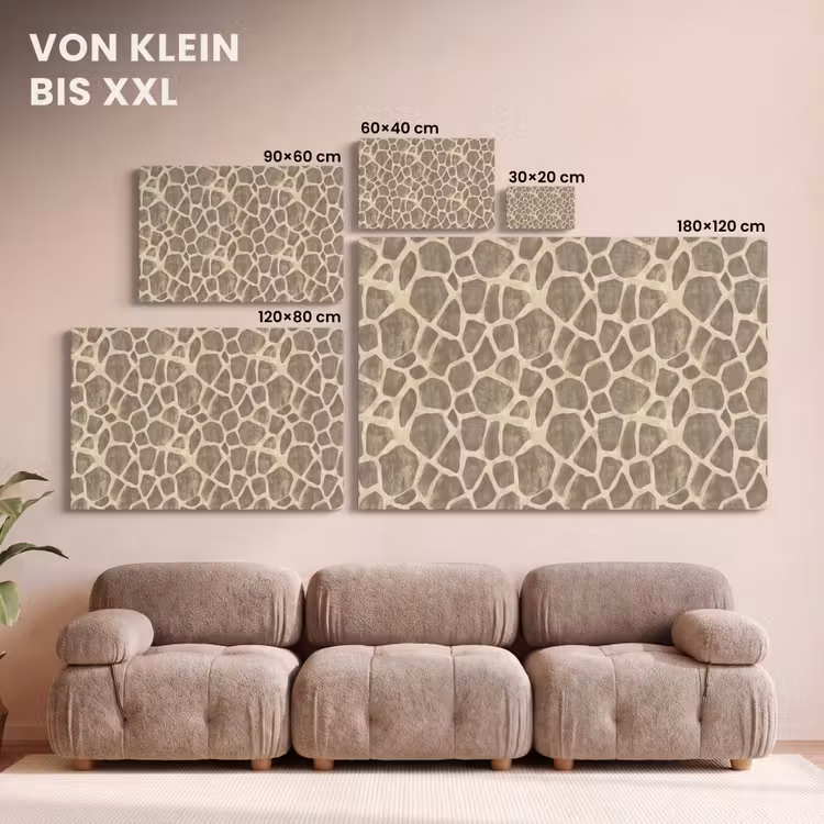 Giraf - Patroon - Beige - Bruin canvas 2cm klein 34 -Xsfeer8_DE