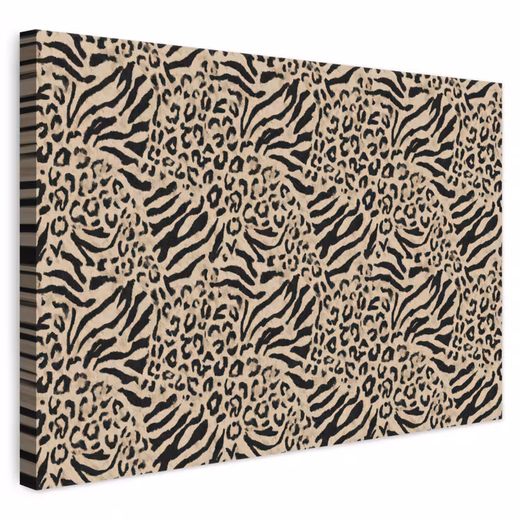 Giraf - Zebra - Motief - Bruin canvas 2cm klein 34 -3d