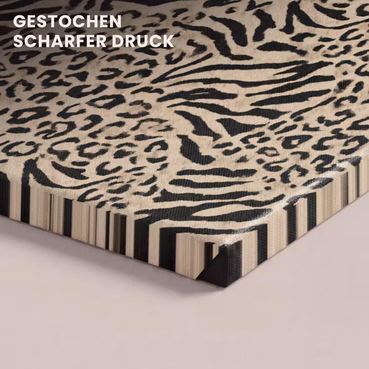 Giraf - Zebra - Motief - Bruin canvas 2cm klein 34 -closeup_print_DE