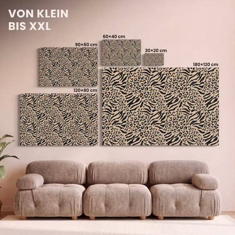 Giraf - Zebra - Motief - Bruin canvas 2cm klein 34 -Xsfeer8_DE