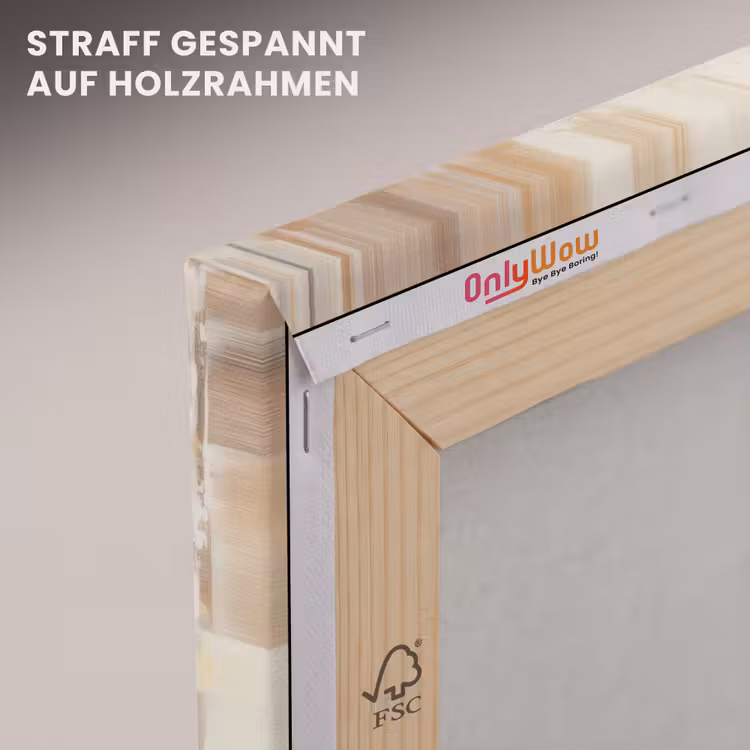 Giraffen - Cartoon - Crème canvas 2cm klein -uniquesellingpoint_afwerking-onlywow_DE