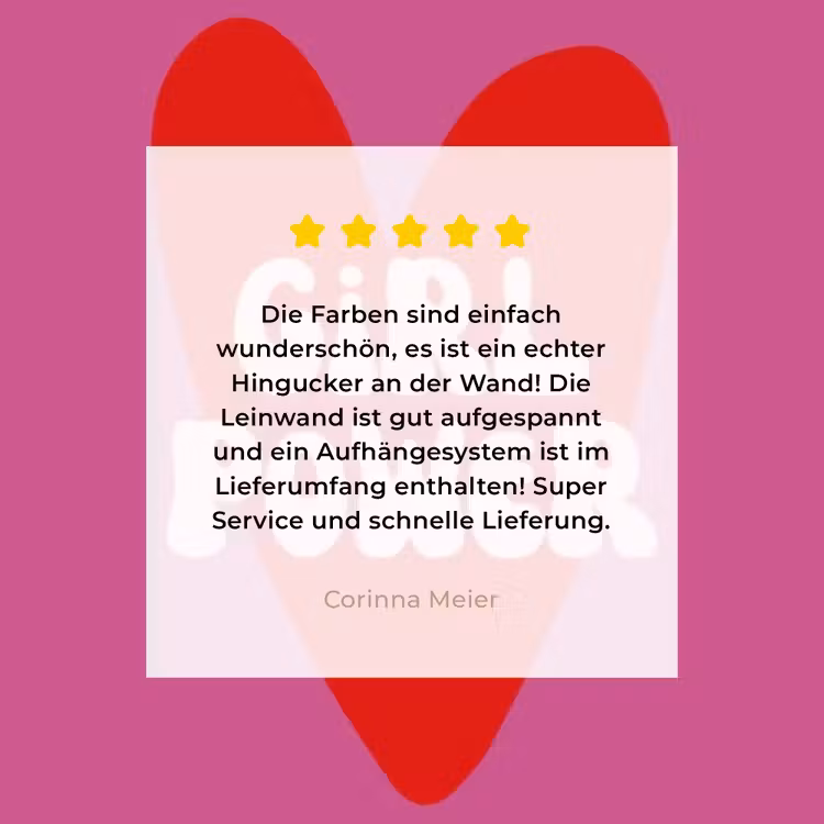 Girl power - Hart - Roze - Rood canvas 2cm klein -sfeer3