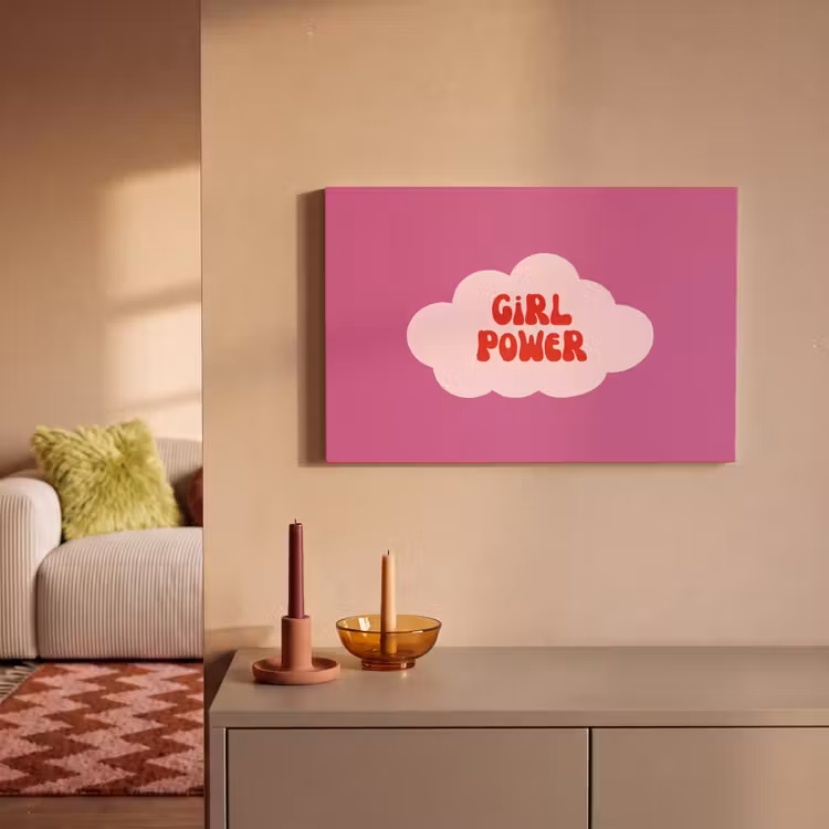 Girl power - Wolk - Roze canvas 2cm klein -sfeer1