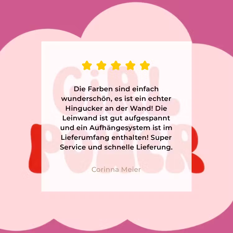 Girl power - Wolk - Roze canvas 2cm klein -sfeer3