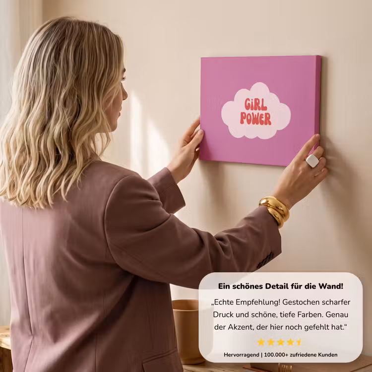 Girl power - Wolk - Roze canvas 2cm klein -sfeer3