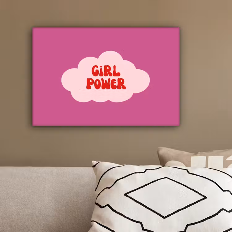 Girl power - Wolk - Roze canvas 2cm klein -sfeer6