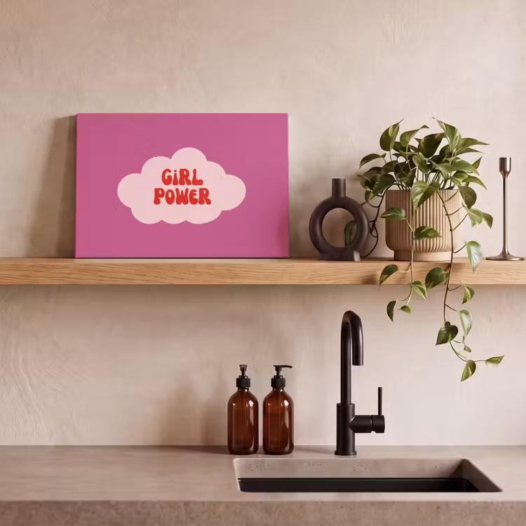 Girl power - Wolk - Roze canvas 2cm klein -closeup_print_DE