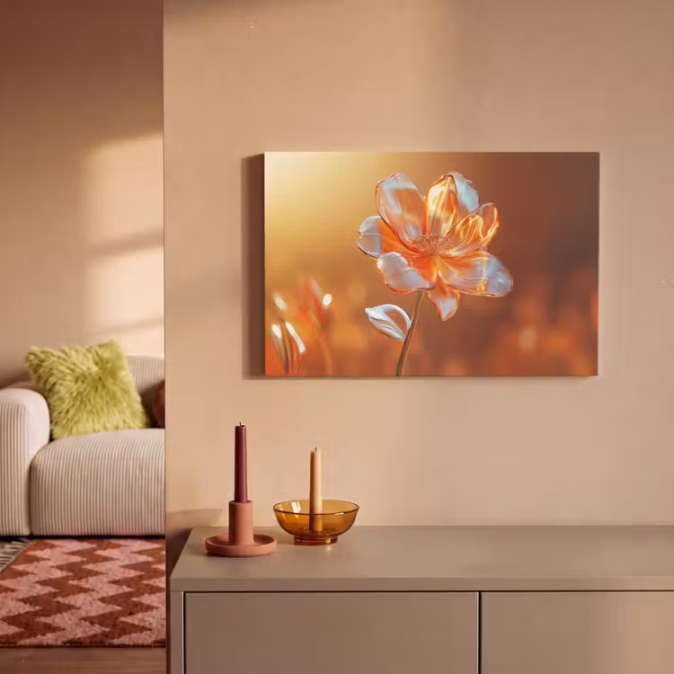 Glazen - Bloem - Zonlicht canvas 2cm klein -sfeer1