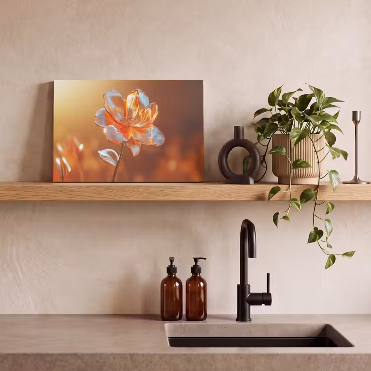 Glazen - Bloem - Zonlicht canvas 2cm klein -sfeer6