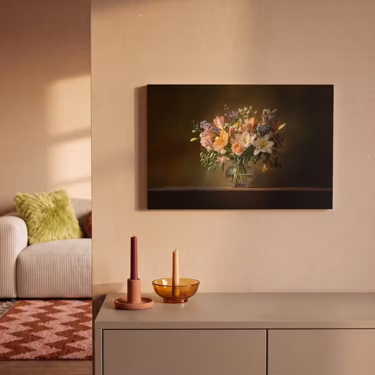 Glazen - Bloemen - Boeket - Kleuren canvas 2cm klein -sfeer1