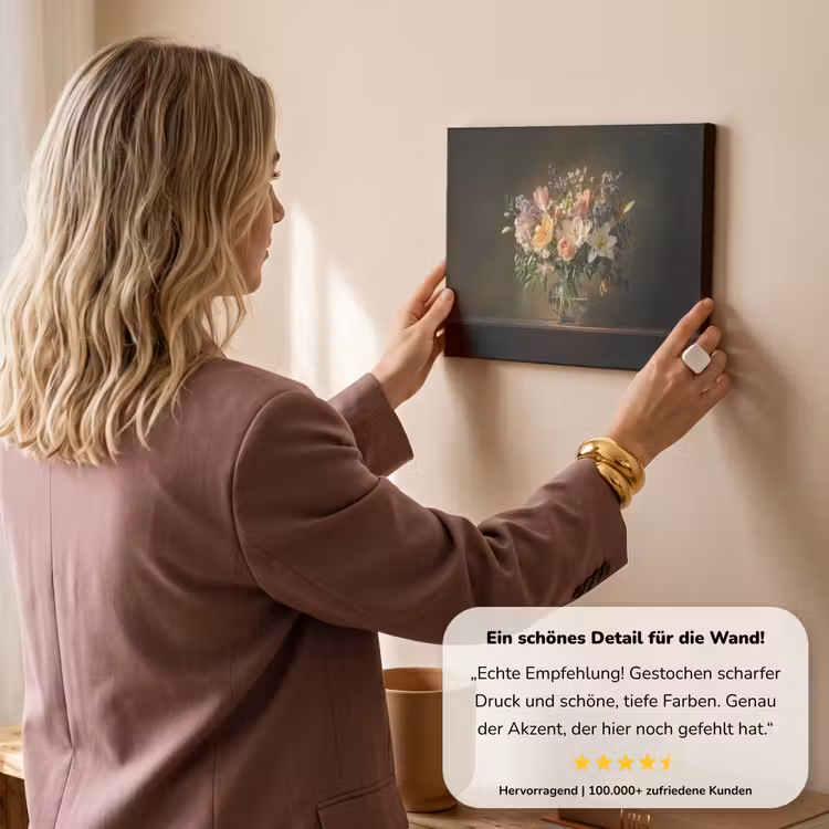 Glazen - Bloemen - Boeket - Kleuren canvas 2cm klein -sfeer3