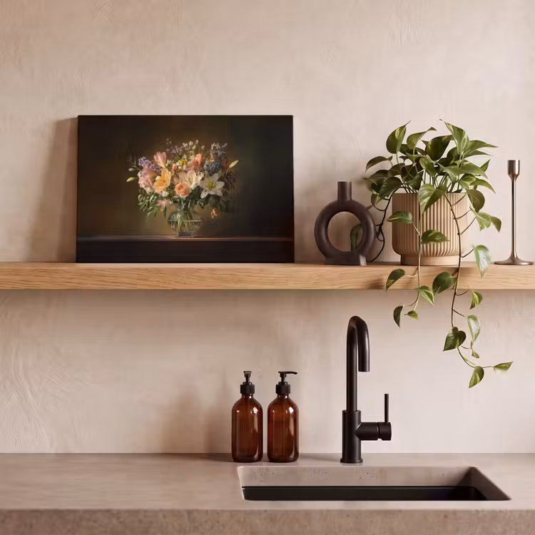 Glazen - Bloemen - Boeket - Kleuren canvas 2cm klein -closeup_print_DE