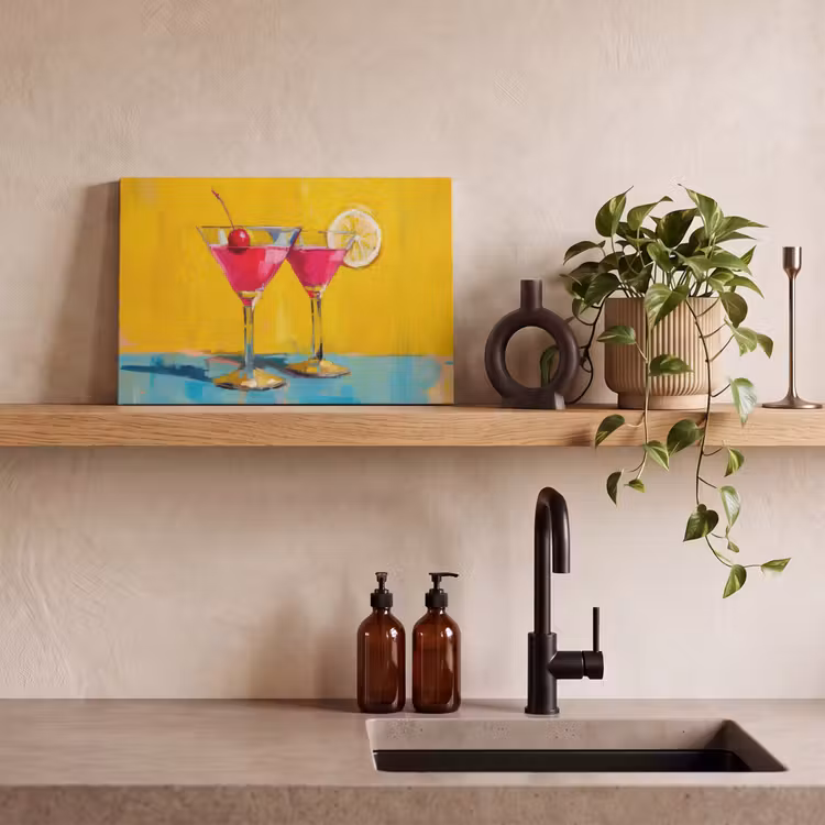 Glazen - Cocktail - Citroen - Kers canvas 2cm klein -sfeer6