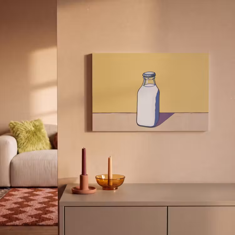 Glazen - Fles - Illustratie - Melk canvas 2cm klein -sfeer1