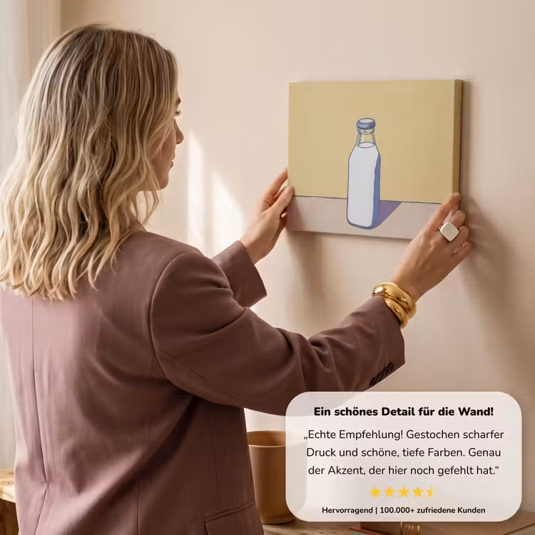 Glazen - Fles - Illustratie - Melk canvas 2cm klein -sfeer3