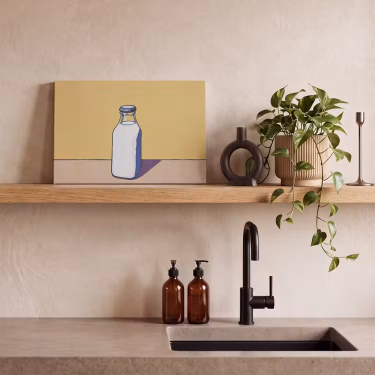 Glazen - Fles - Illustratie - Melk canvas 2cm klein -sfeer6
