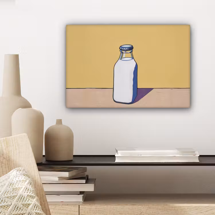 Glazen - Fles - Illustratie - Melk canvas 2cm klein -closeup_print_DE