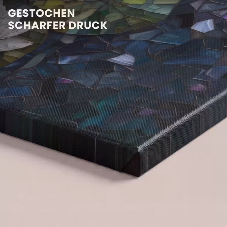 Glasstukjes - Leliebladeren - Vis - Oranje canvas 2cm klein -closeup_print_DE