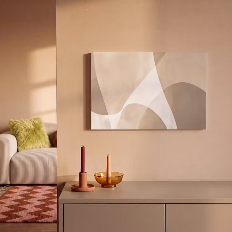 Vloeiende vlakken - Harmonieus - Golvend canvas 2cm klein -sfeer1