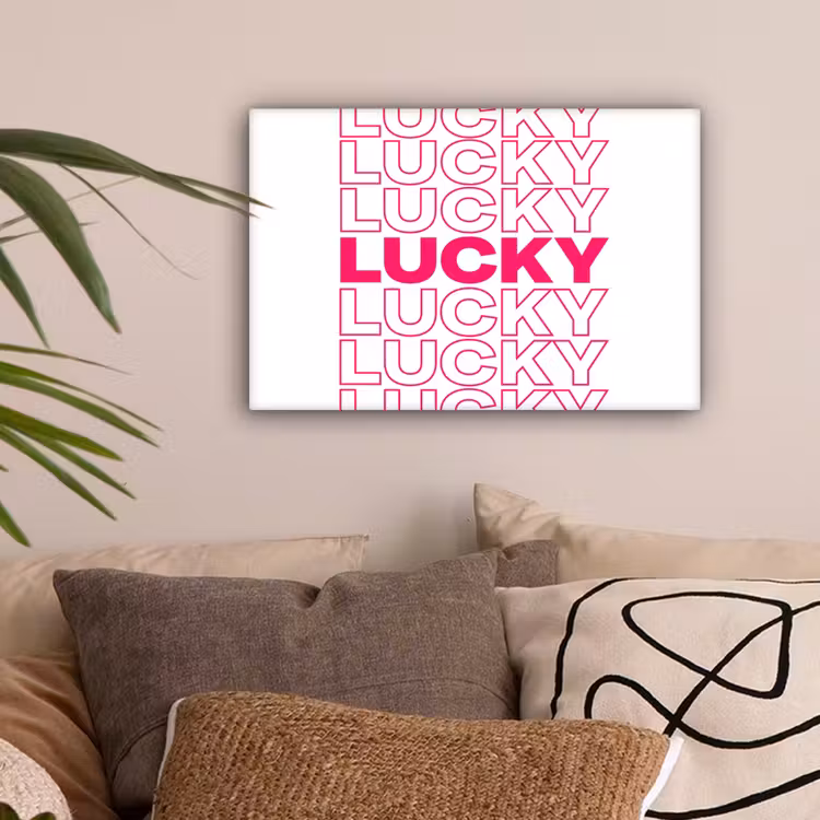 Lucky - Roze - Patroon canvas 2cm klein -sfeer1