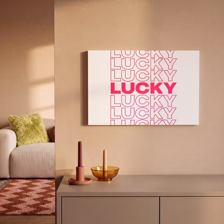 Lucky - Roze - Patroon canvas 2cm klein -sfeer1