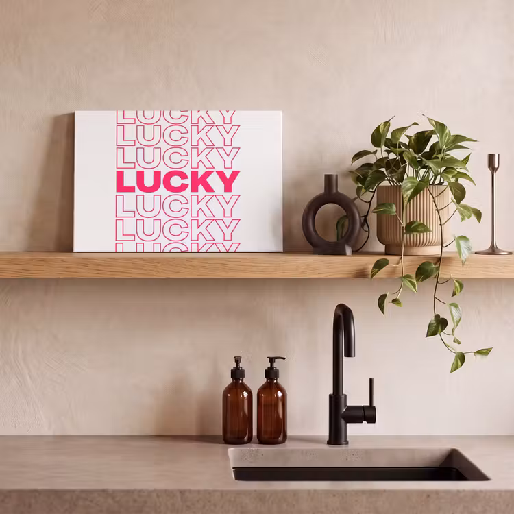 Lucky - Roze - Patroon canvas 2cm klein -sfeer3
