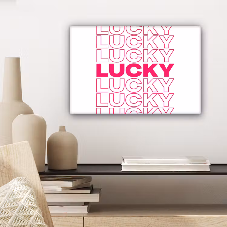Lucky - Roze - Patroon canvas 2cm klein -sfeer6