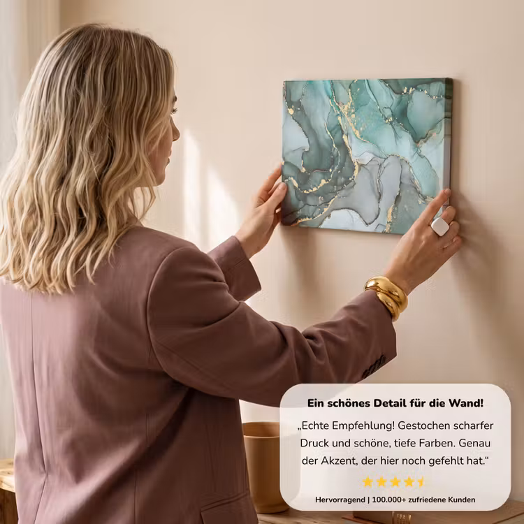 Goud - Marmer - Groen - Luxe - Marmerlook - Grijs canvas 2cm klein -Xsfeer7_DE