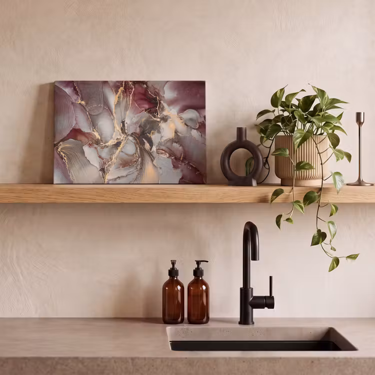 Goud - Marmer - Paars canvas 2cm klein -sfeer6